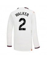 Manchester City Kyle Walker #2 Vieraspaita 2023-24 Pitkähihainen